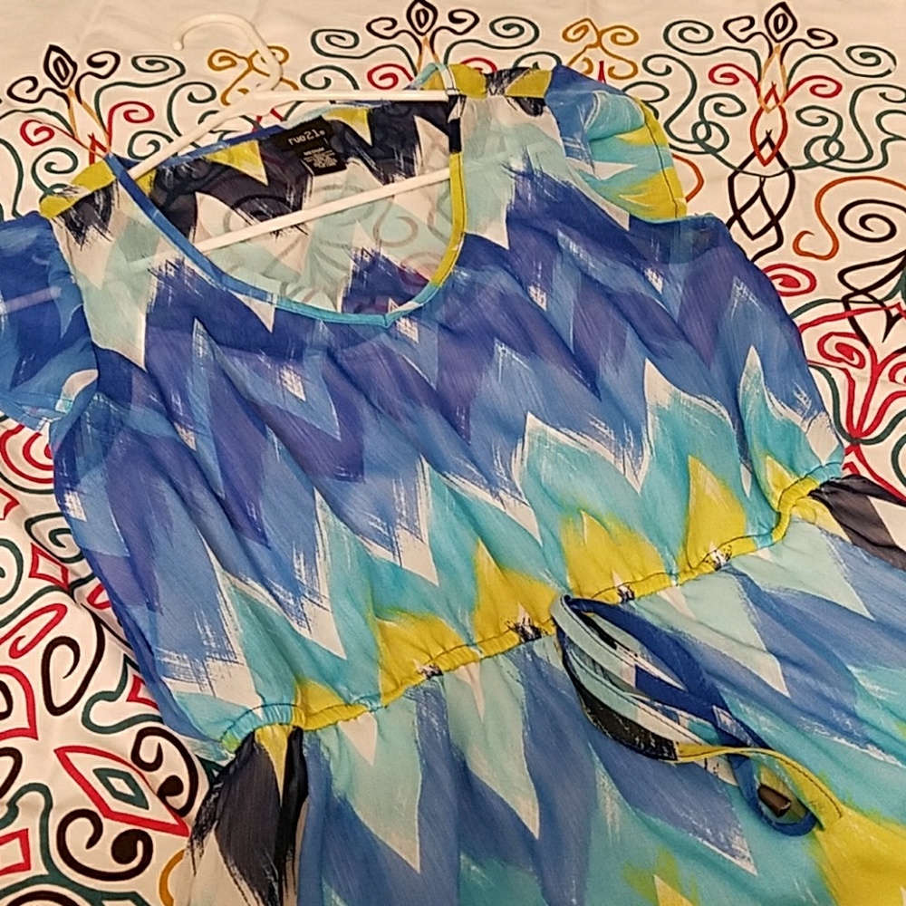 Chevron Dress with Pockets